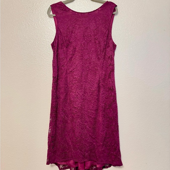 Adrianna Papell Lace Midi Dress - plum/wine color - Picture 1 of 4